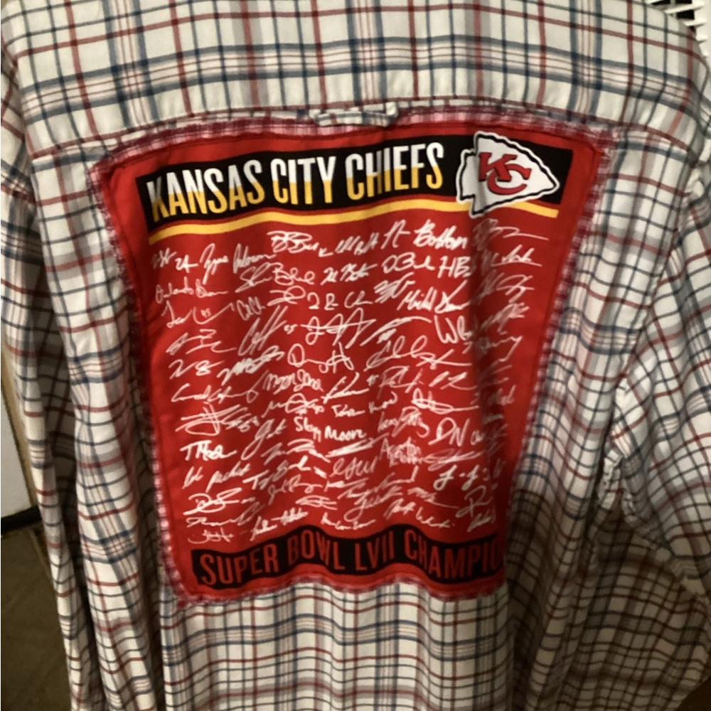 Kansas City Chiefs Plaid Shirt with Signatures
